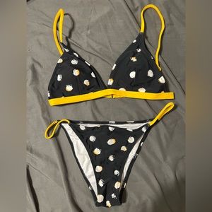 Yellow and Black Bikini from CUPSHE